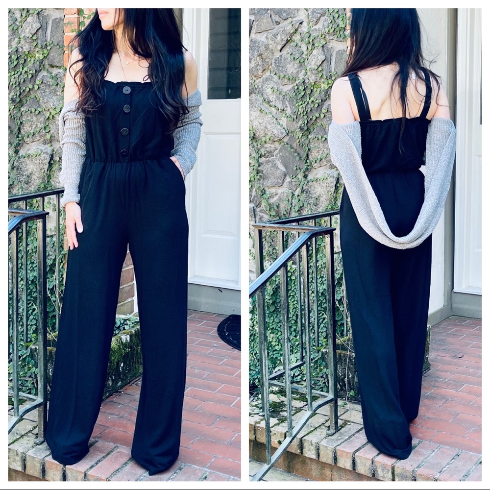 ✨LAST ONE✨Chic wide leg black jumpsuit - Picture 3 of 11